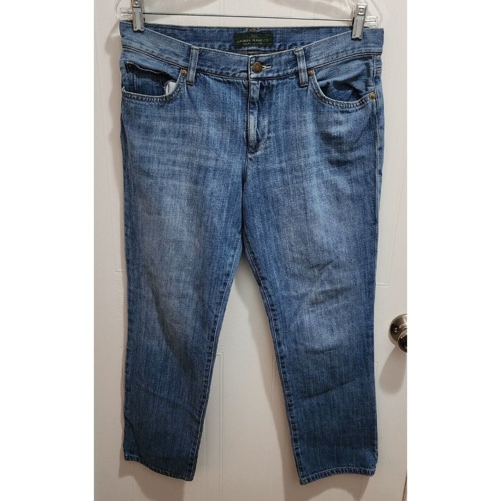LRL Lauren Jeans Co. Ralph Lauren Women's Straight Denim Jeans Medium Wash‎ Sz 8